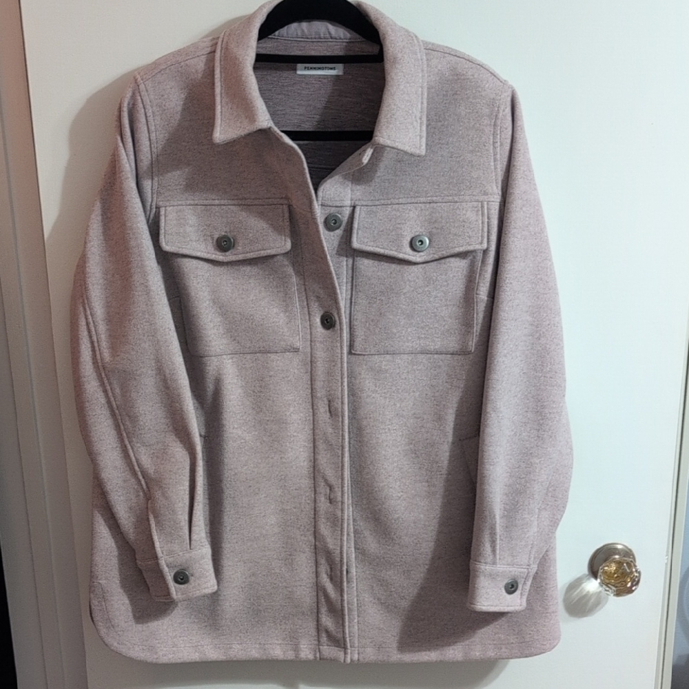 Women's Light Gray/Pink Shacket